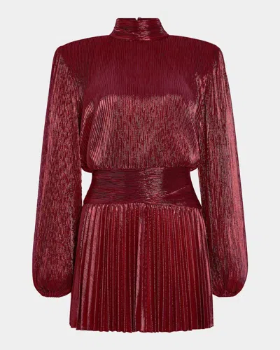 Retroféte Freja Pleated High-neck Mini Dress In Multi