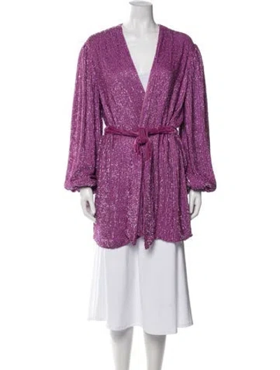 Pre-owned Retroféte Gabrielle Sequin Evening Jacket In Purple