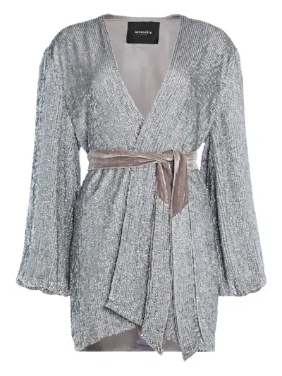 Retroféte Gabrielle Sequin Mini Dress In Gray