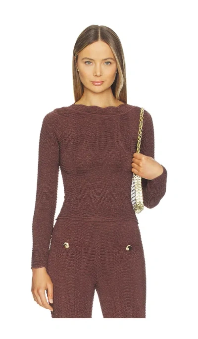 Retroféte Galina Knit Top In Brown