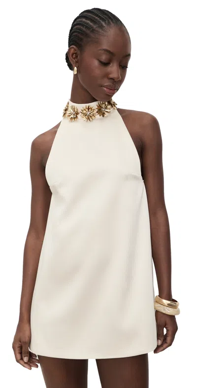 Retroféte Giacinta Flower-embellishment Mini Dress In White