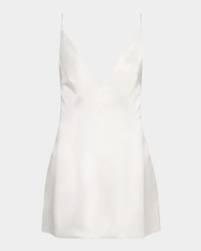Retroféte Giavanna Plunging Satin Mini Dress