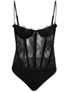 Retroféte Gisela Body In Black Nylon In Schwarz