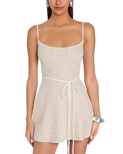 Retroféte Gisele Mini Dress In Neutral