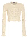 Retroféte Giuliana Crochet Cardigan In Gold