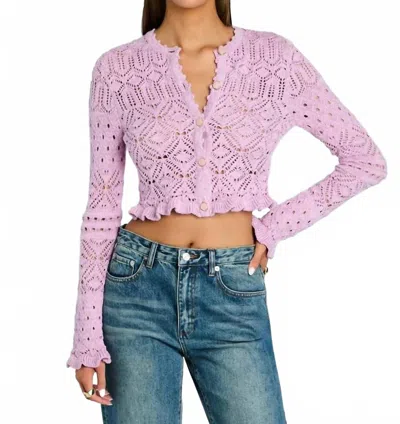 Retroféte Giuliana Crochet Cardigan In Pink