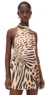 Retroféte Glindy Dress Melting Animal Print In Brown