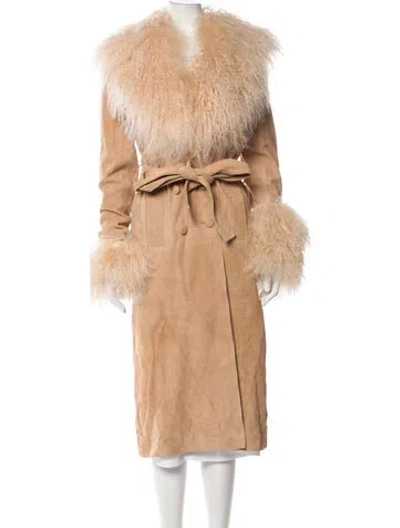 Pre-owned Retroféte Goat Fur Fur Coat In Neutral