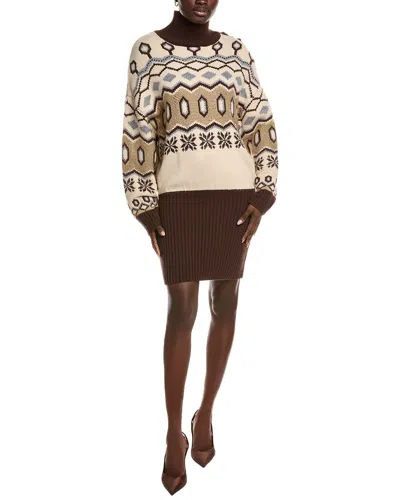 Retroféte Goldie Wool-blend Sweaterdress In Neutral