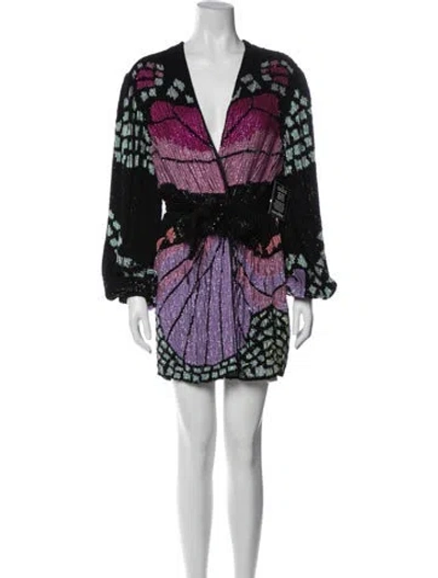 Pre-owned Retroféte Graphic Print Mini Dress In Multi