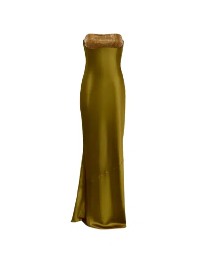 Retroféte Graziella Embellished Maxi Dress In Green