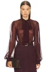 Retroféte Halsi Top In Burgundy