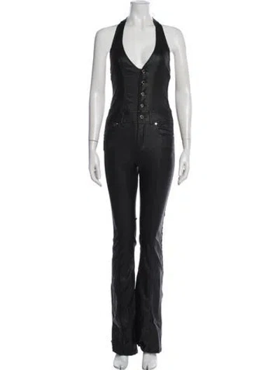 Pre-owned Retroféte Halterneck Jumpsuit In Black