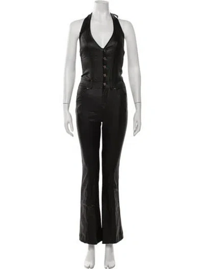 Pre-owned Retroféte Halterneck Jumpsuit In Black