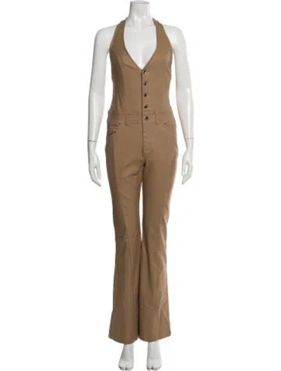Pre-owned Retroféte Halterneck Jumpsuit In Brown