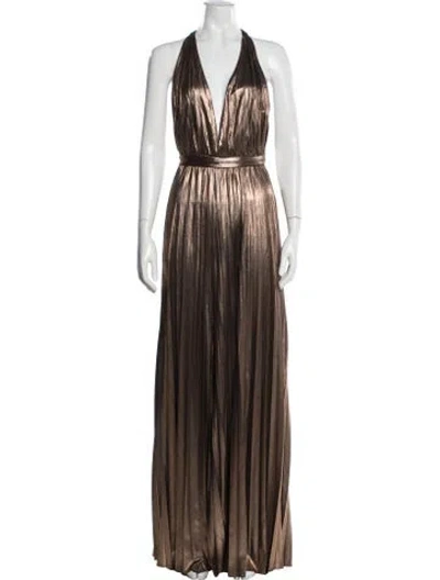 Pre-owned Retroféte Halterneck Jumpsuit In Brown