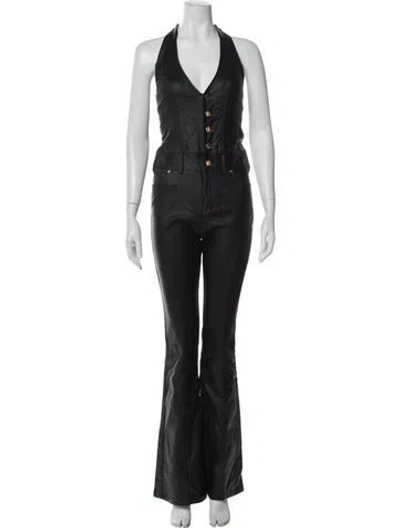 Pre-owned Retroféte Halterneck Jumpsuit In Gray