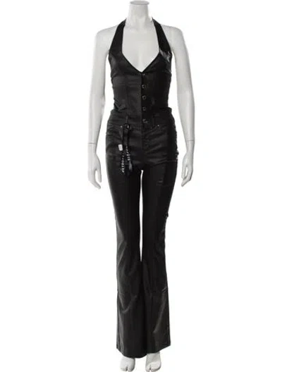 Pre-owned Retroféte Halterneck Jumpsuit W/ Tags In Black