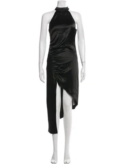 Pre-owned Retroféte Halterneck Long Dress In Black