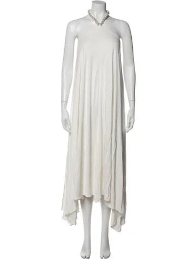 Pre-owned Retroféte Halterneck Long Dress In Neutrals