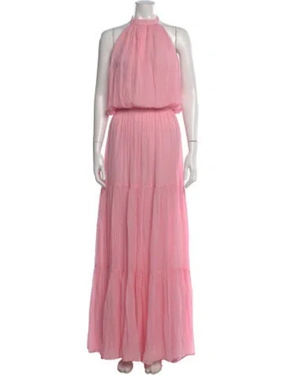 Pre-owned Retroféte Halterneck Long Dress In Pink