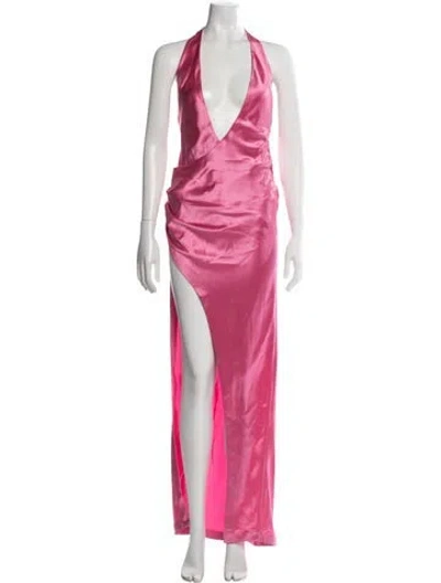 Pre-owned Retroféte Halterneck Long Dress In Pink