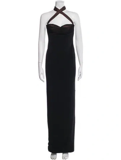 Pre-owned Retroféte Halterneck Long Dress W/ Tags In Black