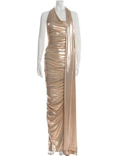 Pre-owned Retroféte Halterneck Long Dress W/ Tags In Neutrals