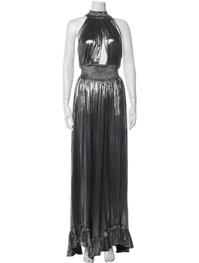 Pre-owned Retroféte Halterneck Long Dress W/ Tags In Silver