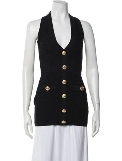 Pre-owned Retroféte Halterneck Midi Length Dress In Black