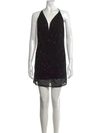 Pre-owned Retroféte Halterneck Mini Dress In Black