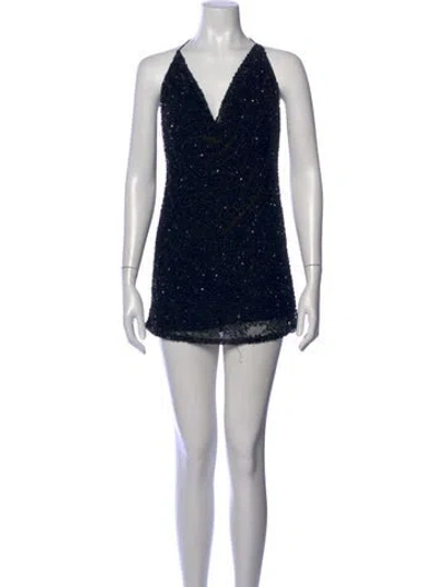 Pre-owned Retroféte Halterneck Mini Dress In Black
