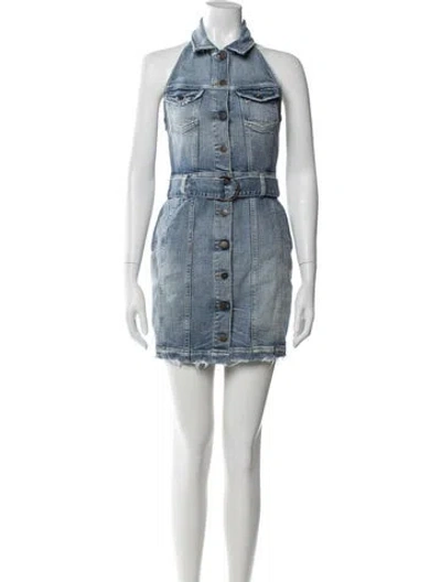 Pre-owned Retroféte Halterneck Mini Dress In Blue