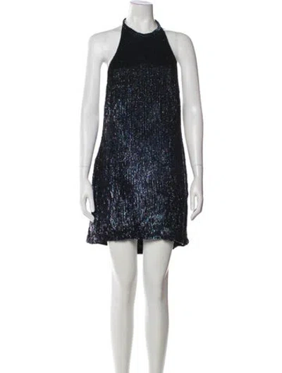 Pre-owned Retroféte Halterneck Mini Dress W/ Tags In Blue