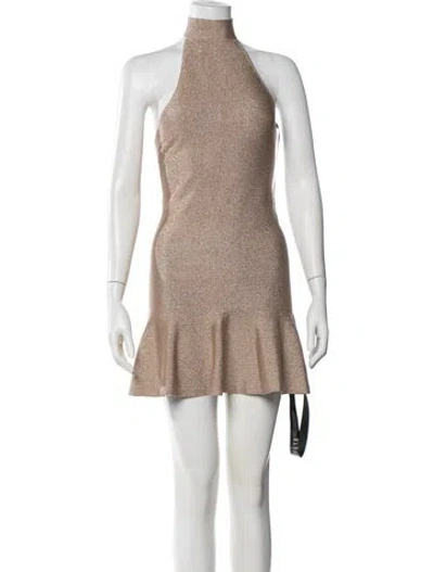 Pre-owned Retroféte Halterneck Mini Dress W/ Tags In Neutral