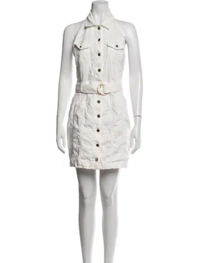 Pre-owned Retroféte Halterneck Mini Dress In White