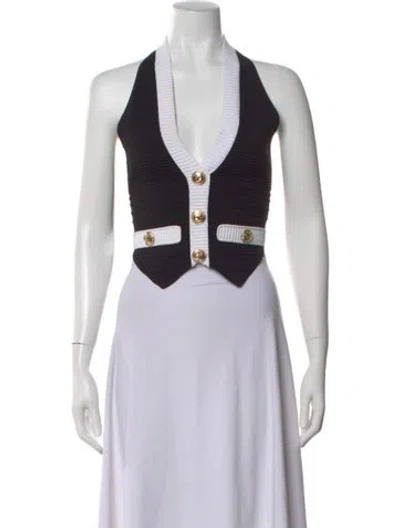 Pre-owned Retroféte Halterneck Sleeveless Crop Top In Multi