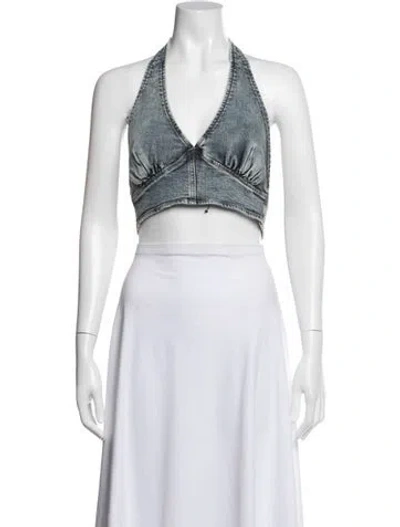 Pre-owned Retroféte Halterneck Sleeveless Crop Top W/ Tags In White