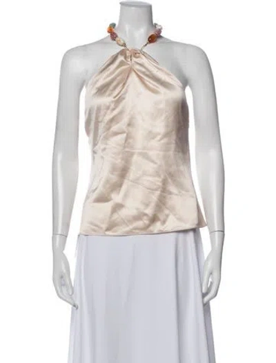 Pre-owned Retroféte Halterneck Sleeveless Top W/ Tags In Neutral