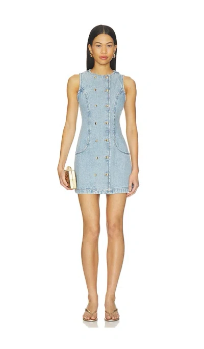 Retroféte Hanna Denim Dress In Blue