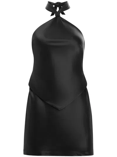 Retroféte Harlie Halterneck Mini Dress In Black