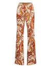 Retroféte Harmoni Paisley-print Flared Trousers In Brown