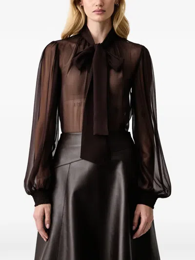 Retroféte Hasli Sheer Shirt In Brown