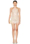 Retroféte Hayden Shell-embellished Halterneck Mini Dress