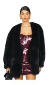 Retroféte Heiress Faux Fur Jacket In 블랙