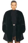 Retroféte Heiress Faux Fur Jacket In Black