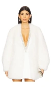 Retroféte Heiress Faux Fur Jacket In White