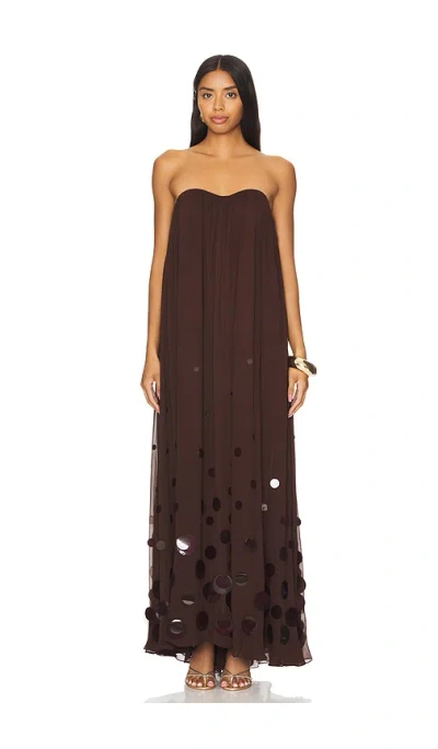 Retroféte Helena Dress In Deep Brown