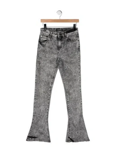 Pre-owned Retroféte High-rise Flared Jeans In Grey