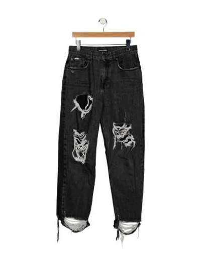 Pre-owned Retroféte High-rise Straight Leg Jeans In Black